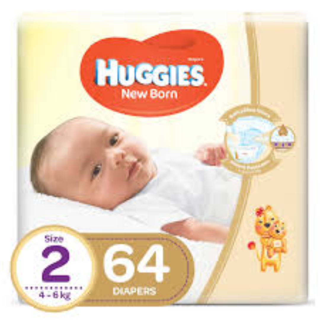 HUGGIES NEWBORN JUMBO SIZE 2 P64X2